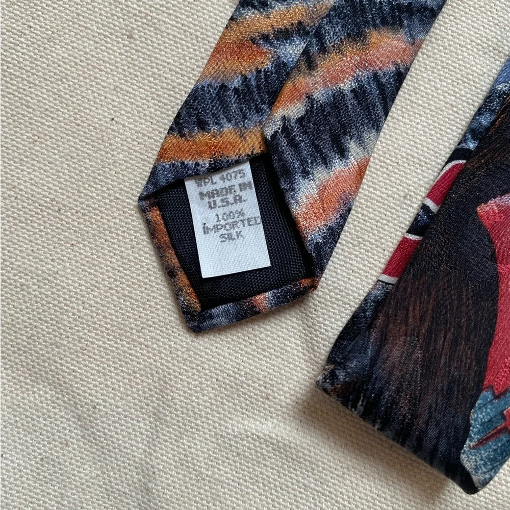 1992 King Kong Graphic Novelty Necktie - Blue and Brown - Vintage OSFM Film - Picture 3 of 4
